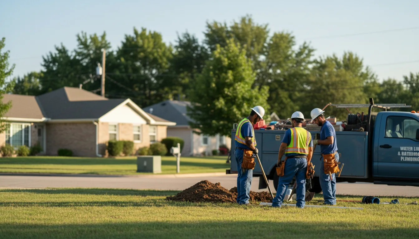 Residential water line and bathroom plumbing service in La Fayette, GA